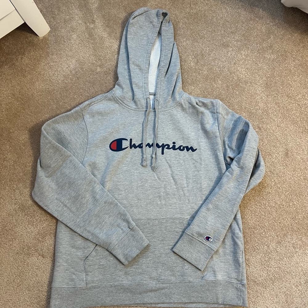 Champion Light Gray Athletic Hoodie